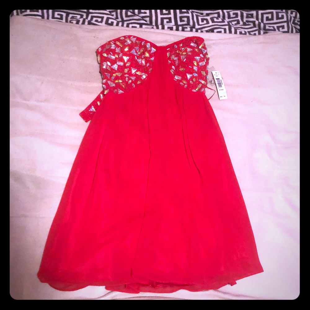 Bright red short homecoming dress